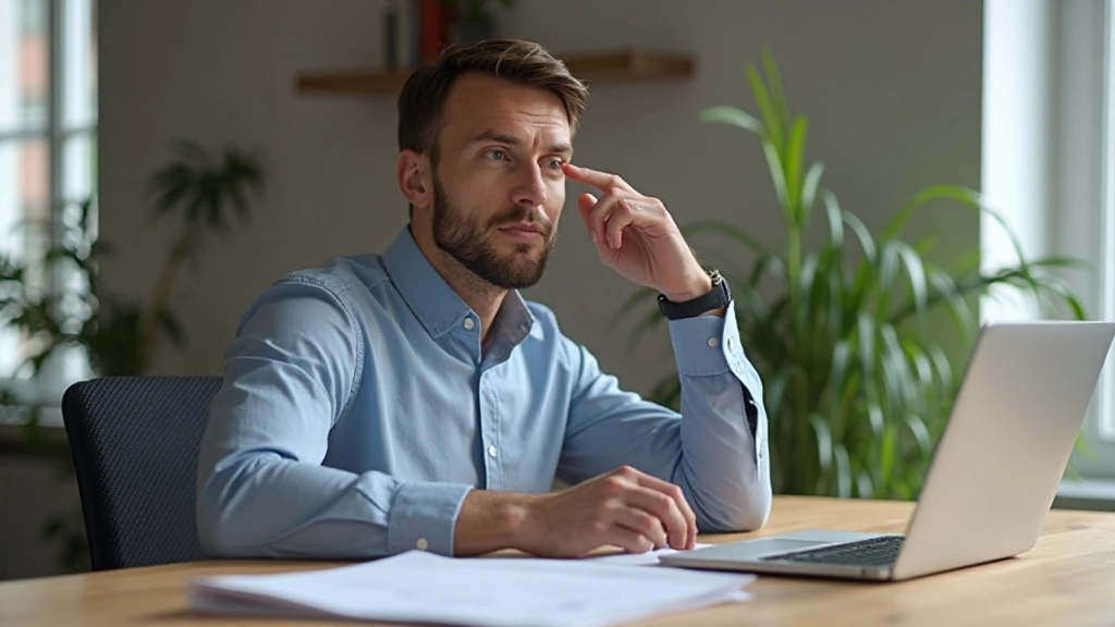 Professional entrepreneur working at modern desk with business materials and laptop