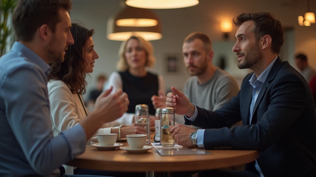 Professioneel netwerk event met zakenmannen die connecties maken en relaties opbouwen