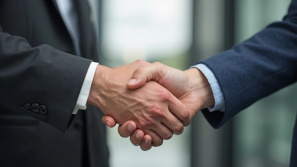 Professionele mannen en vrouwen die handen schudden en netwerken op zakenbijeenkomst